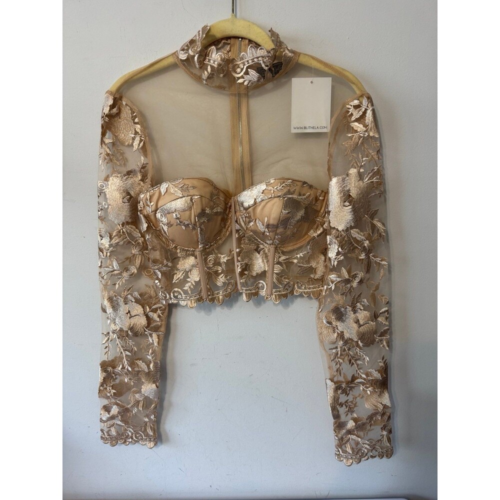 BLITHE LOS ANGELES BOUTIQUE LS CORSET TOP MEDIUM NWT